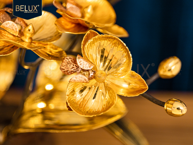 Lan Trầm Mộc 9 cành  mạ vàng 24k&nbsp;61x31x50cm